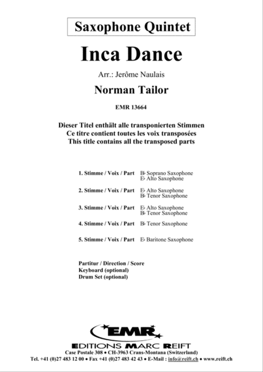 Inca Dance Inca Dance Saxophone Quintet scores gallery preview page 2