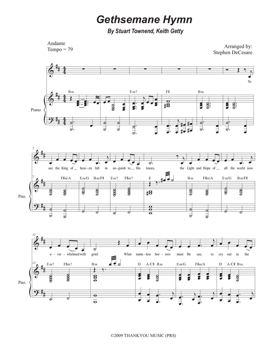 Gethsemane Hymn Piano, Vocal scores gallery preview page 1