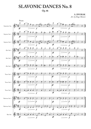 Slavonic Dances No. 8 Op. 46 for Saxophone Ensemble