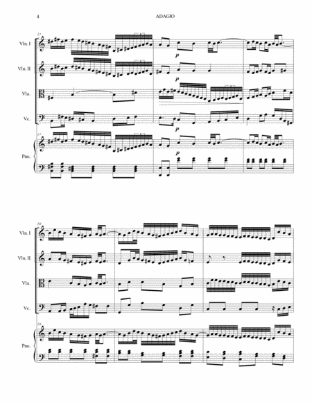 ADAGIO PER OBOE E ARCHI - A. Marcello - Arr. for String Quartet and Piano/Organ image number null
