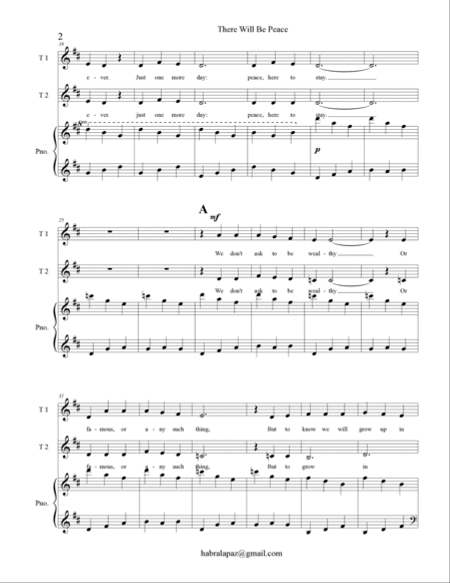 There Will Be Peace Medium Voice scores gallery preview page 4