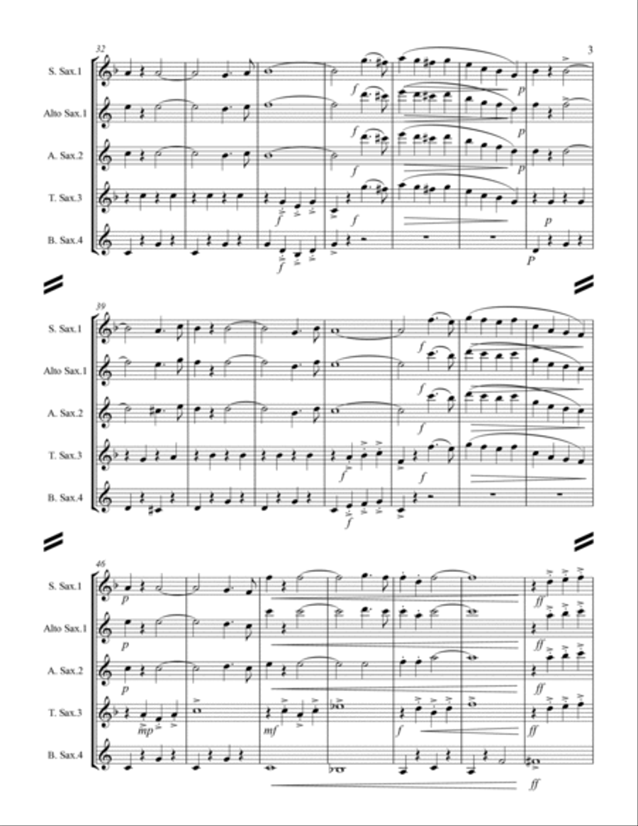 March - National Emblem (for Saxophone Quartet SATB or AATB) Saxophone Quartet scores gallery preview page 4