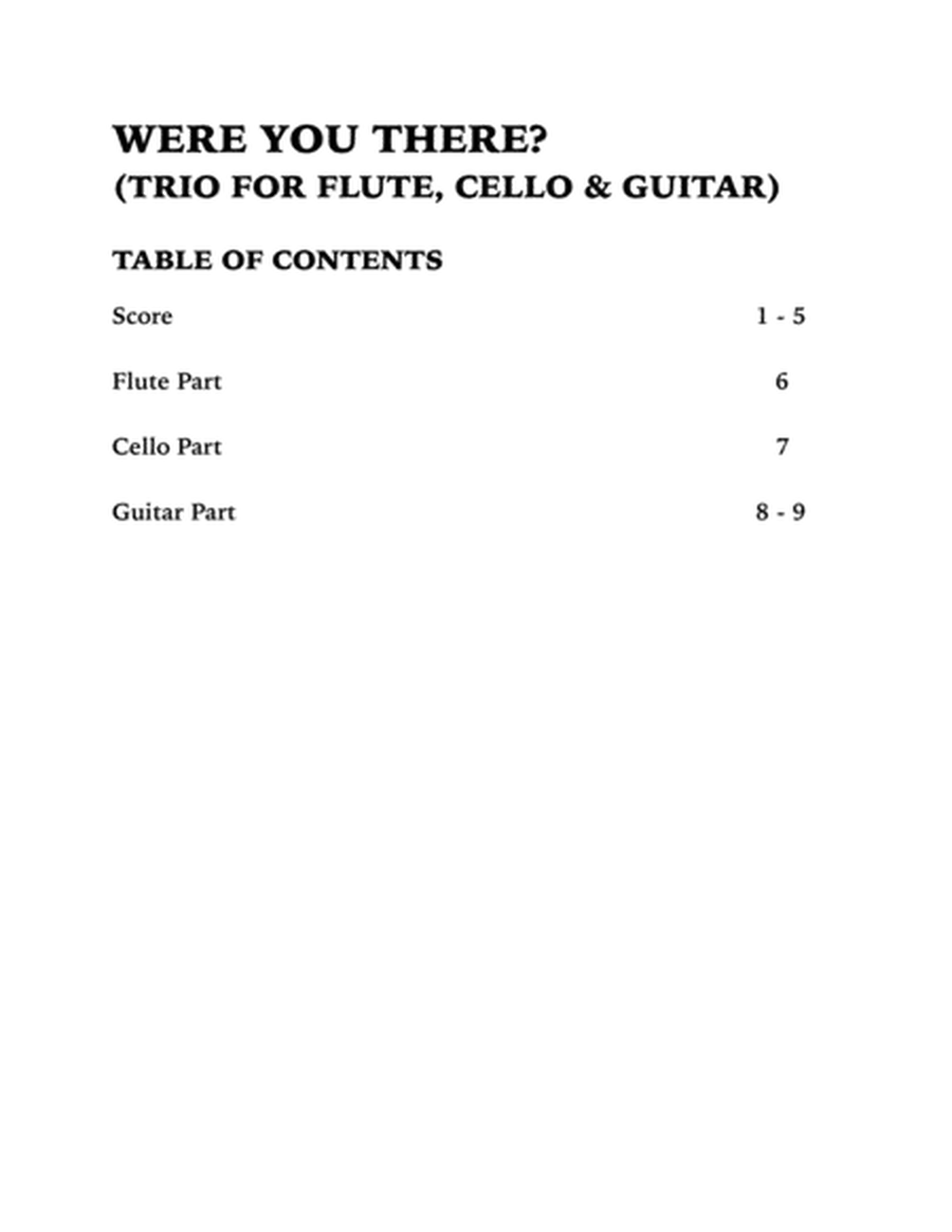 Were You There (Trio for Flute, Cello and Guitar) image number null