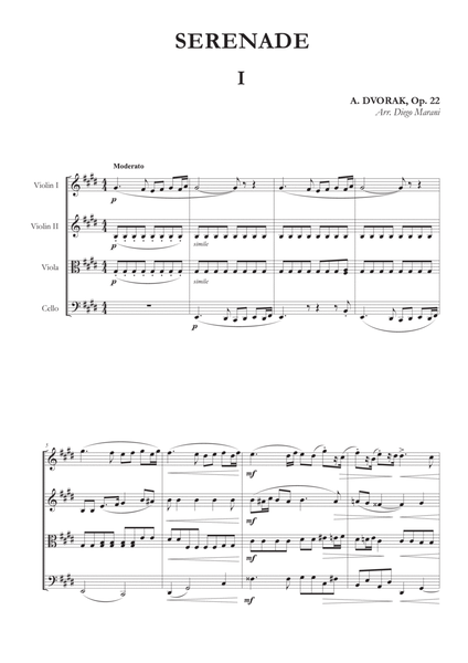 Moderato from Serenade Op. 22 for String Quartet image number null