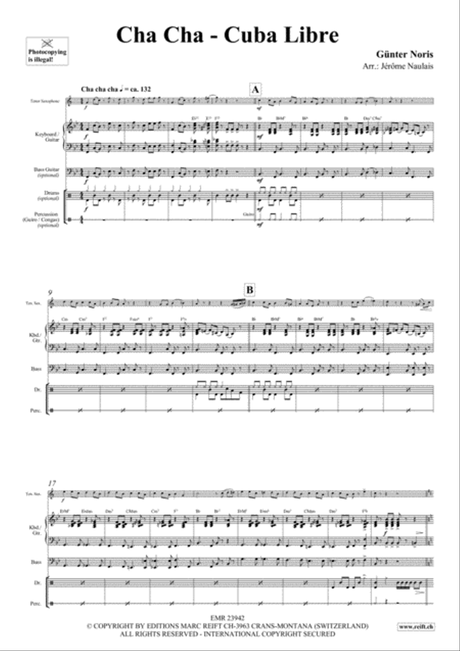 Cha Cha - Cuba Libre Tenor Saxophone scores gallery preview page 3
