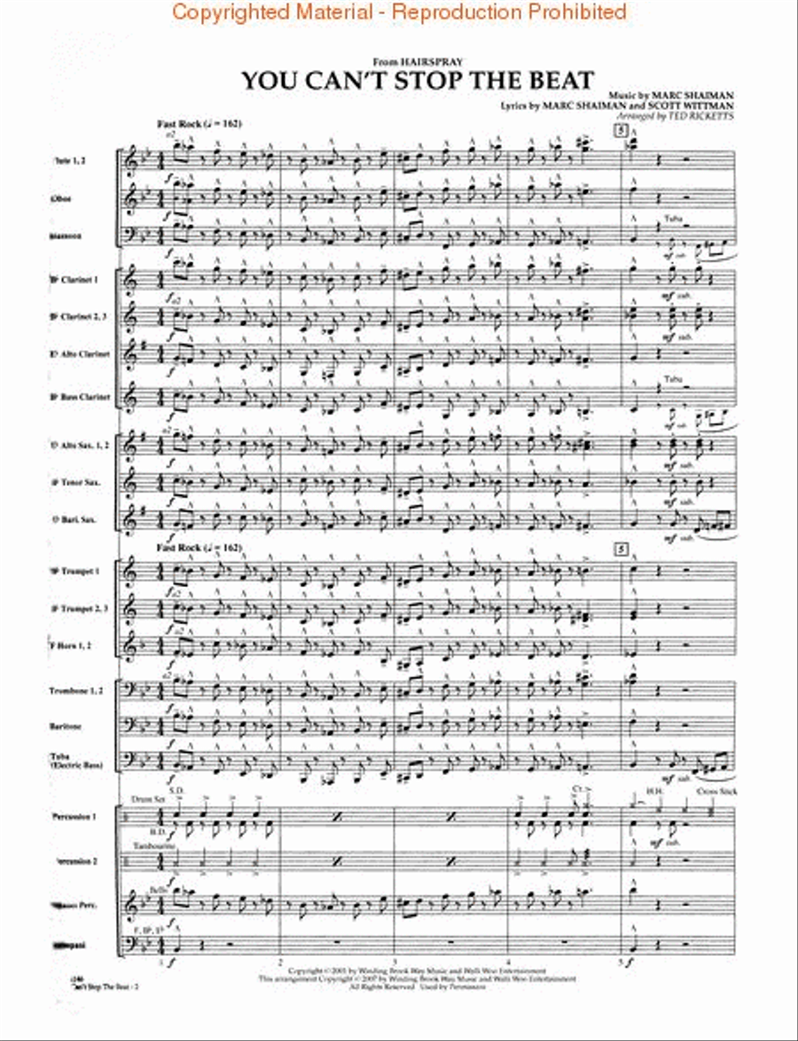 You Can't Stop the Beat (from Hairspray) Concert Band scores gallery preview page 2