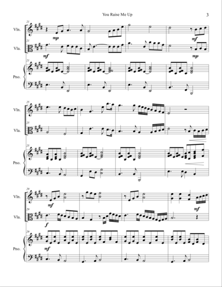 You Raise Me Up String Duet scores gallery preview page 4