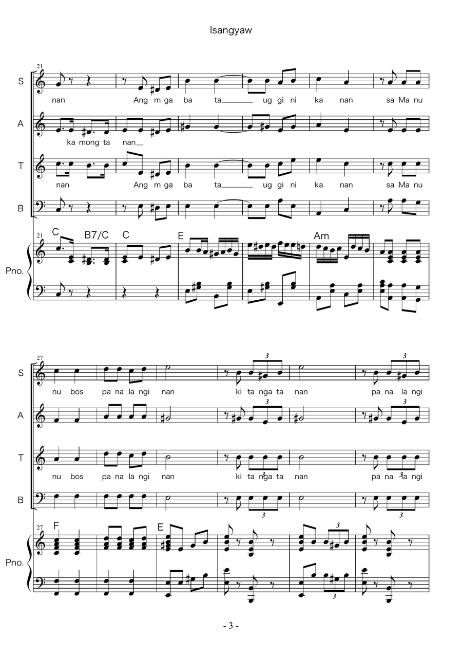 Isangyaw Ta 4-Part scores gallery preview page 3