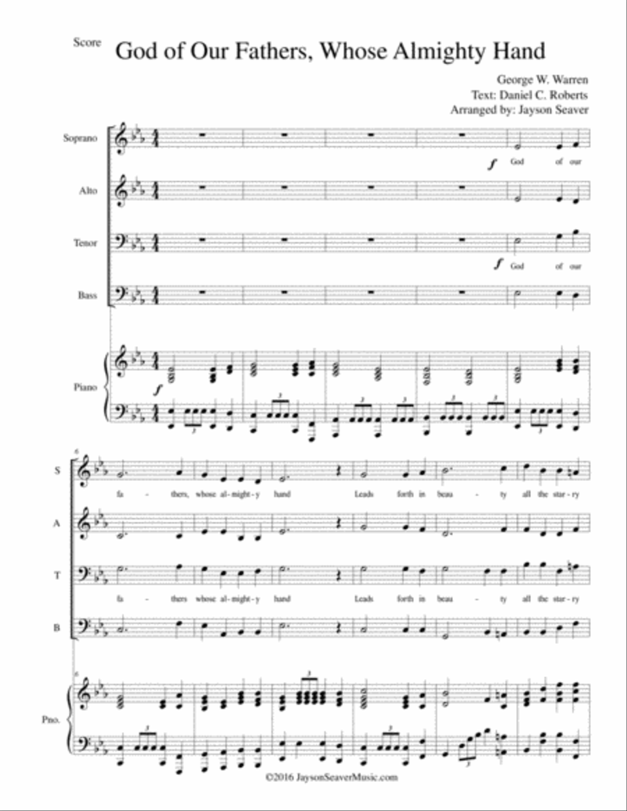 God of Our Fathers God of Our Fathers 4-Part scores gallery preview page 2