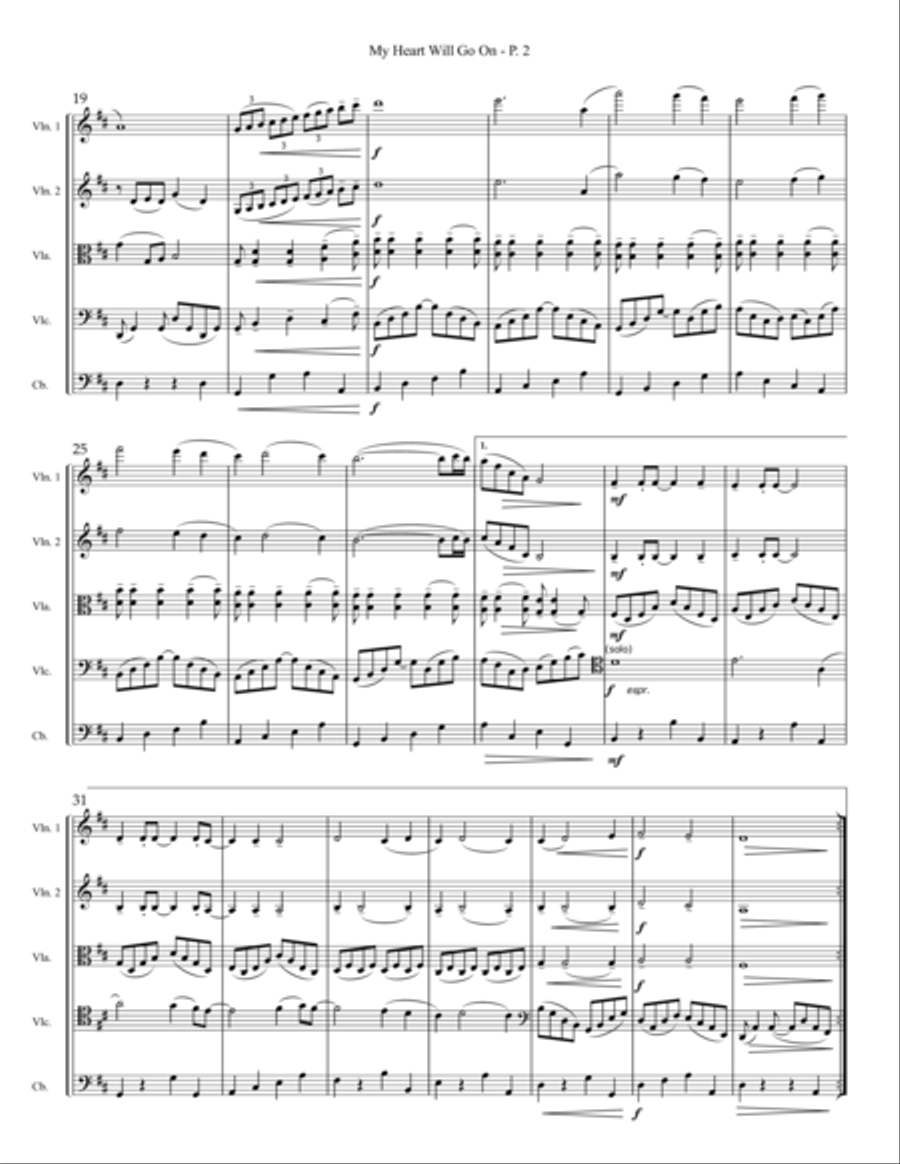 My Heart Will Go On (Love Theme from Titanic) String Orchestra scores gallery preview page 3