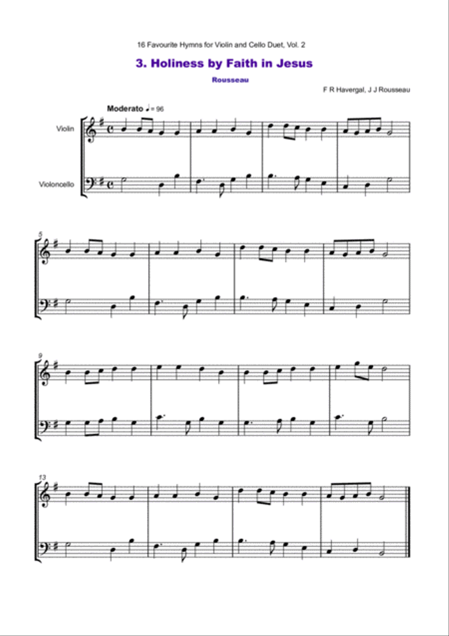 16 Favourite Hymns Vol.2 for Violin and Cello Duet String Duet scores gallery preview page 4