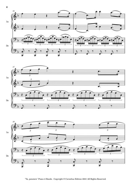 "Speed Your Journey" "Va, Pensiero" Verdi Nabucco. Chorus of the Hebrew Slaves. PIANO 4 HANDS. image number null