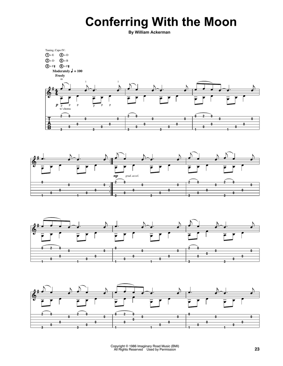 Conferring With The Moon Acoustic Guitar scores gallery preview page 1