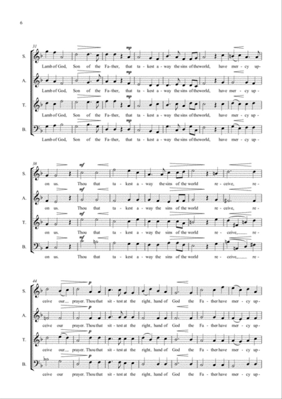 Communion Service in F (Rite A) 4-Part scores gallery preview page 6