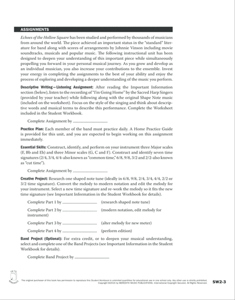 Guides to Band Masterworks, Vol. 6 - Student Workbook - Echoes of The Hollow Square Activity Books scores gallery preview page 3