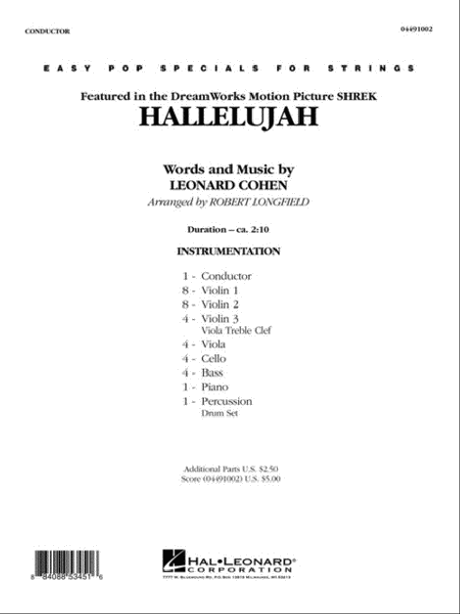 Hallelujah String Orchestra scores gallery preview page 2