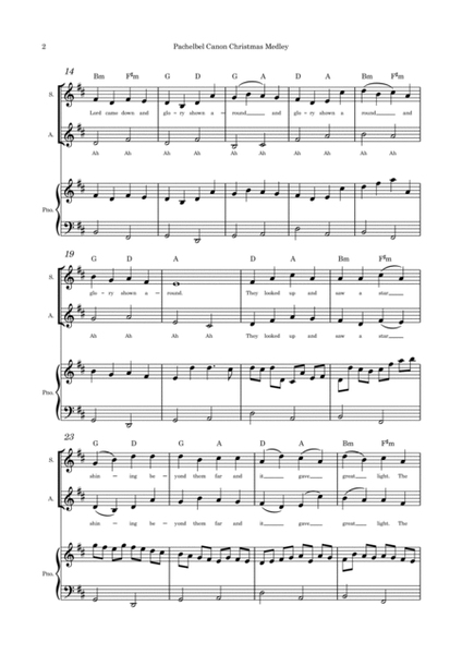 Pachelbel Canon Christmas Medley SA duet and piano image number null