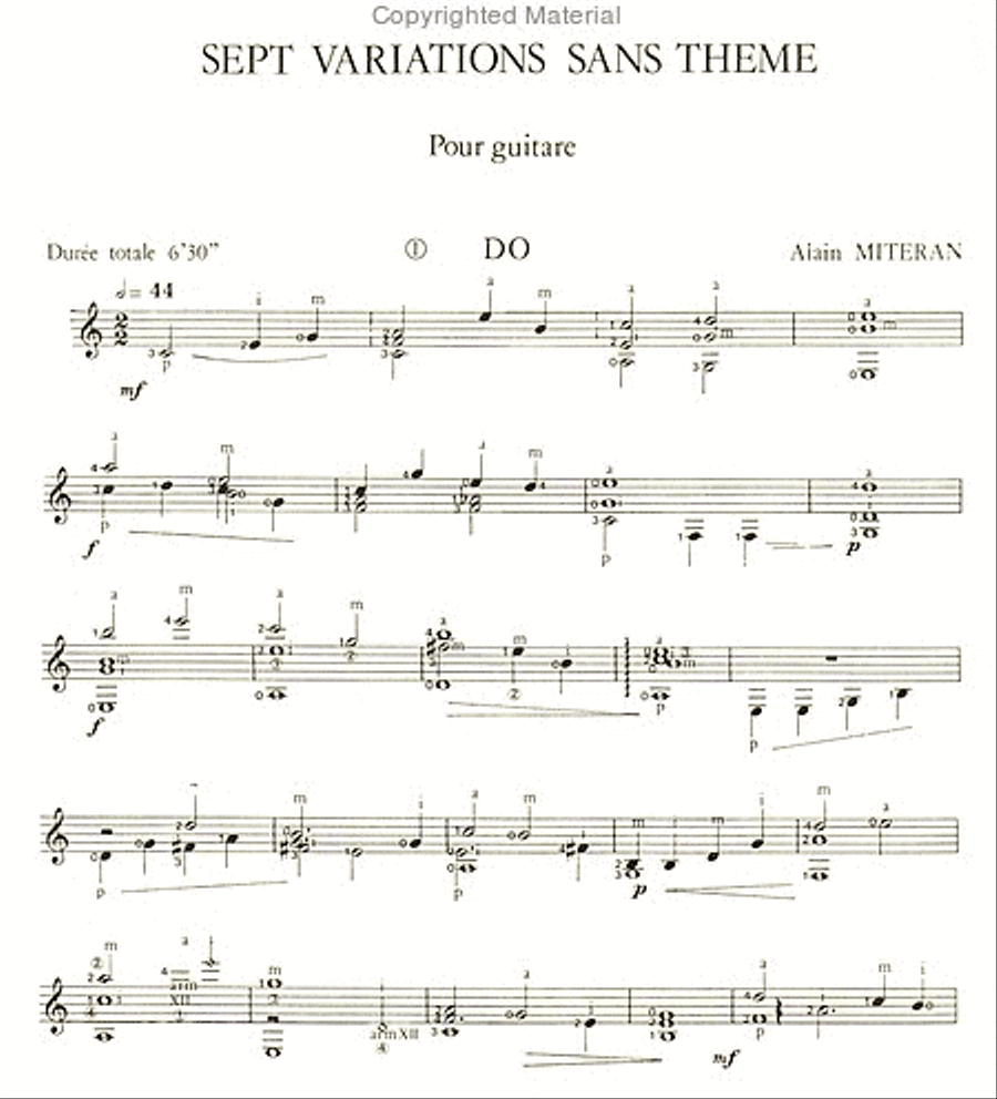 7 variations sans thème 7 variations sans thème Classical Guitar scores gallery preview page 2
