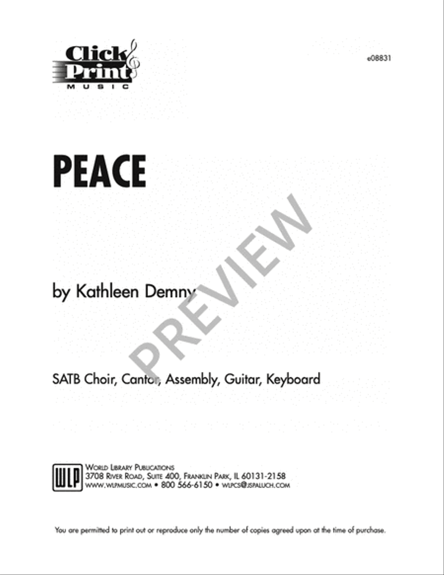 Peace Peace 4-Part scores gallery preview page 5