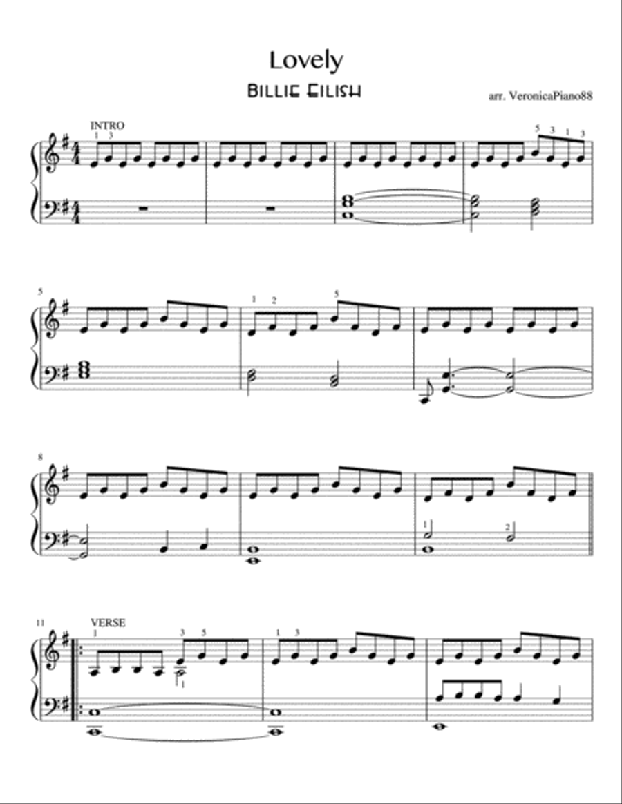 Lovely Piano Solo scores gallery preview page 1