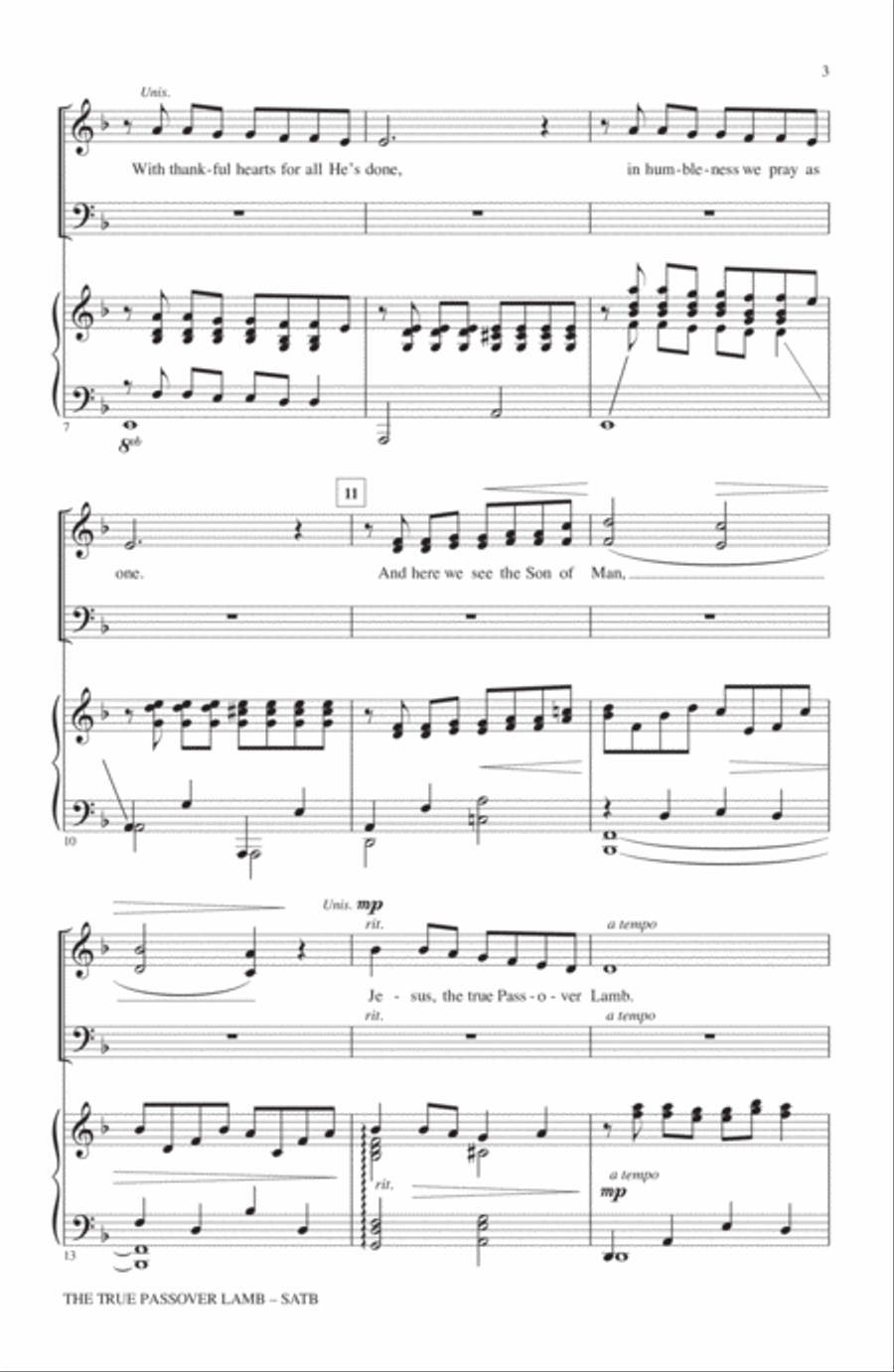 The True Passover Lamb 4-Part scores gallery preview page 2