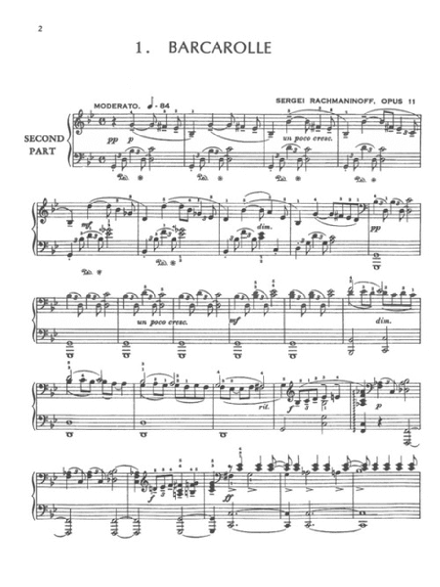 Rachmaninov – Six Pieces, Opus 11 Piano Solo scores gallery preview page 3