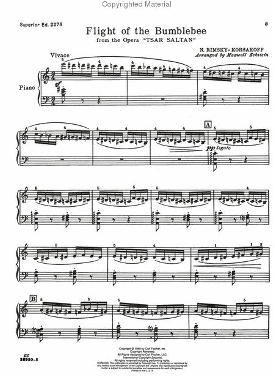 The Flight of the Bumblebee Piano Solo scores gallery preview page 2