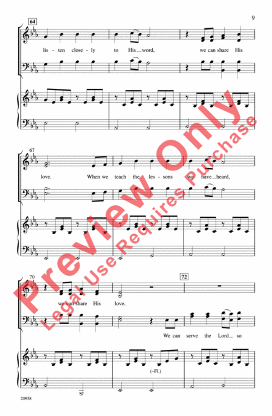 We Can Share His Love We Can Share His Love 4-Part scores gallery preview page 9