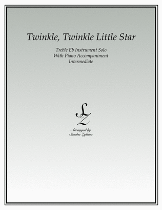 Twinkle, Twinkle Little Star (treble Eb instrument solo)