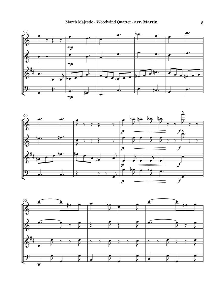 March Majestic - Woodwind Quartet Woodwind Quartet scores gallery preview page 6