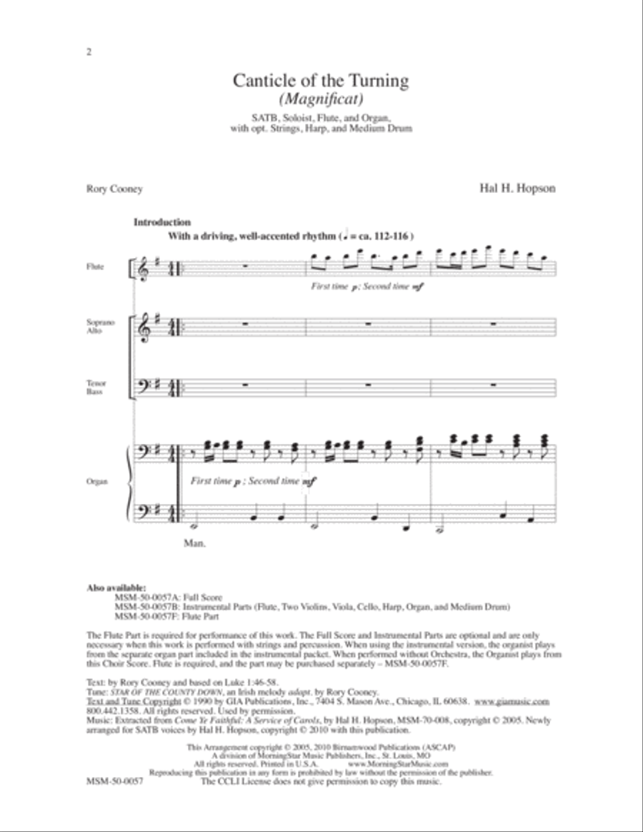 Canticle of the Turning (Magnificat) 4-Part scores gallery preview page 2