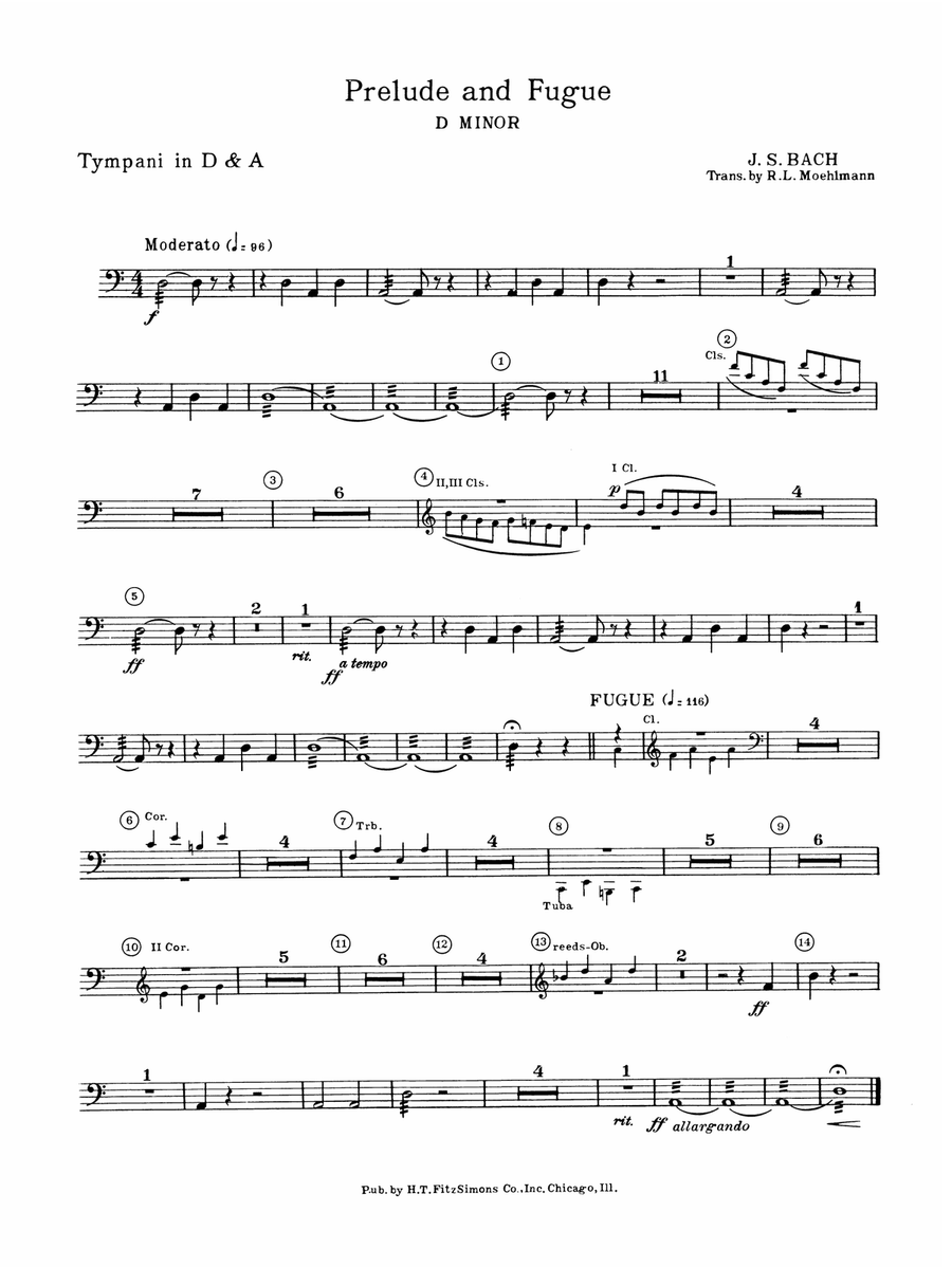 Prelude and Fugue in D minor: Timpani