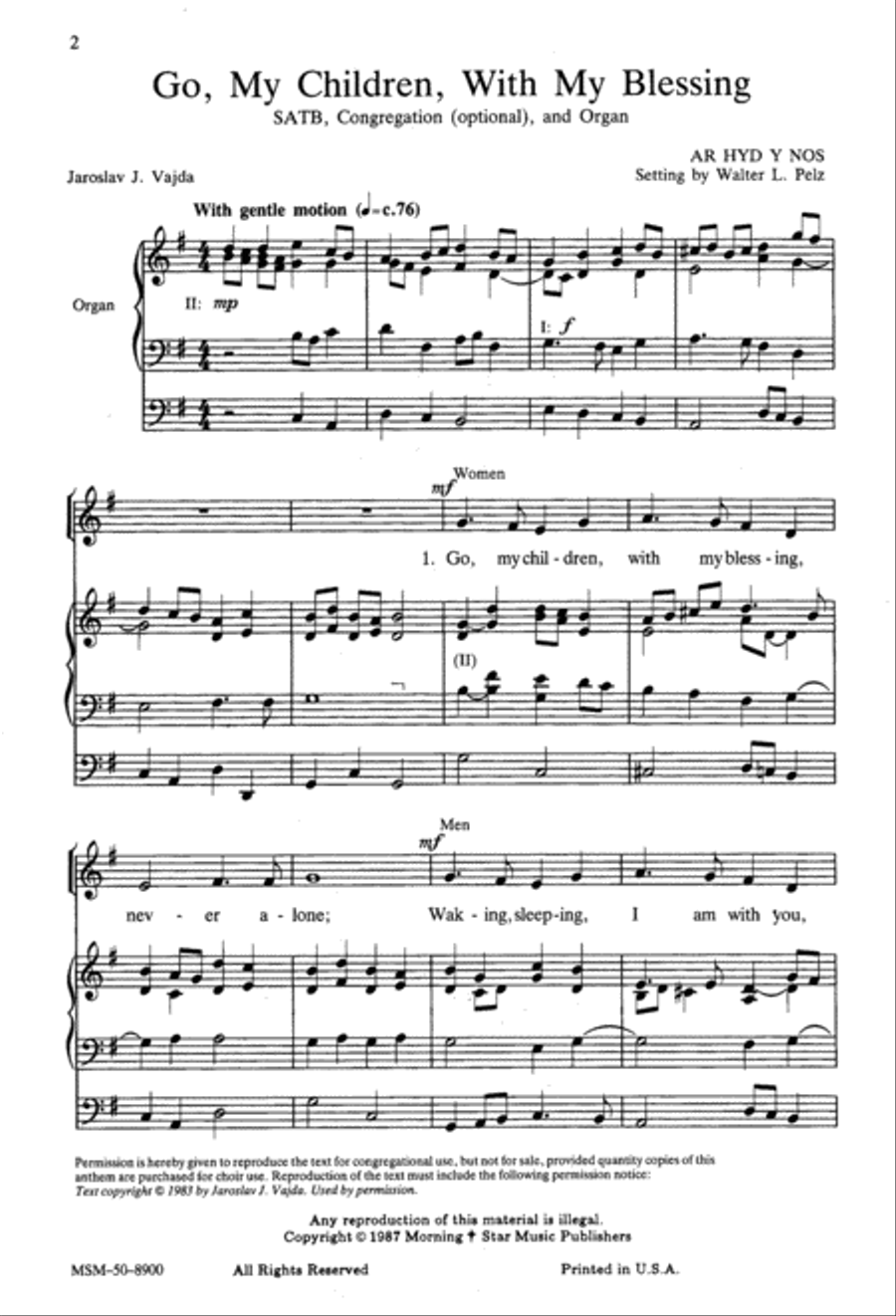 Go, My Children, with My Blessing 4-Part scores gallery preview page 2