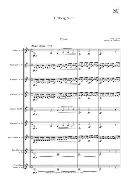 Holberg Suite arr. Clarinet Choir image number null