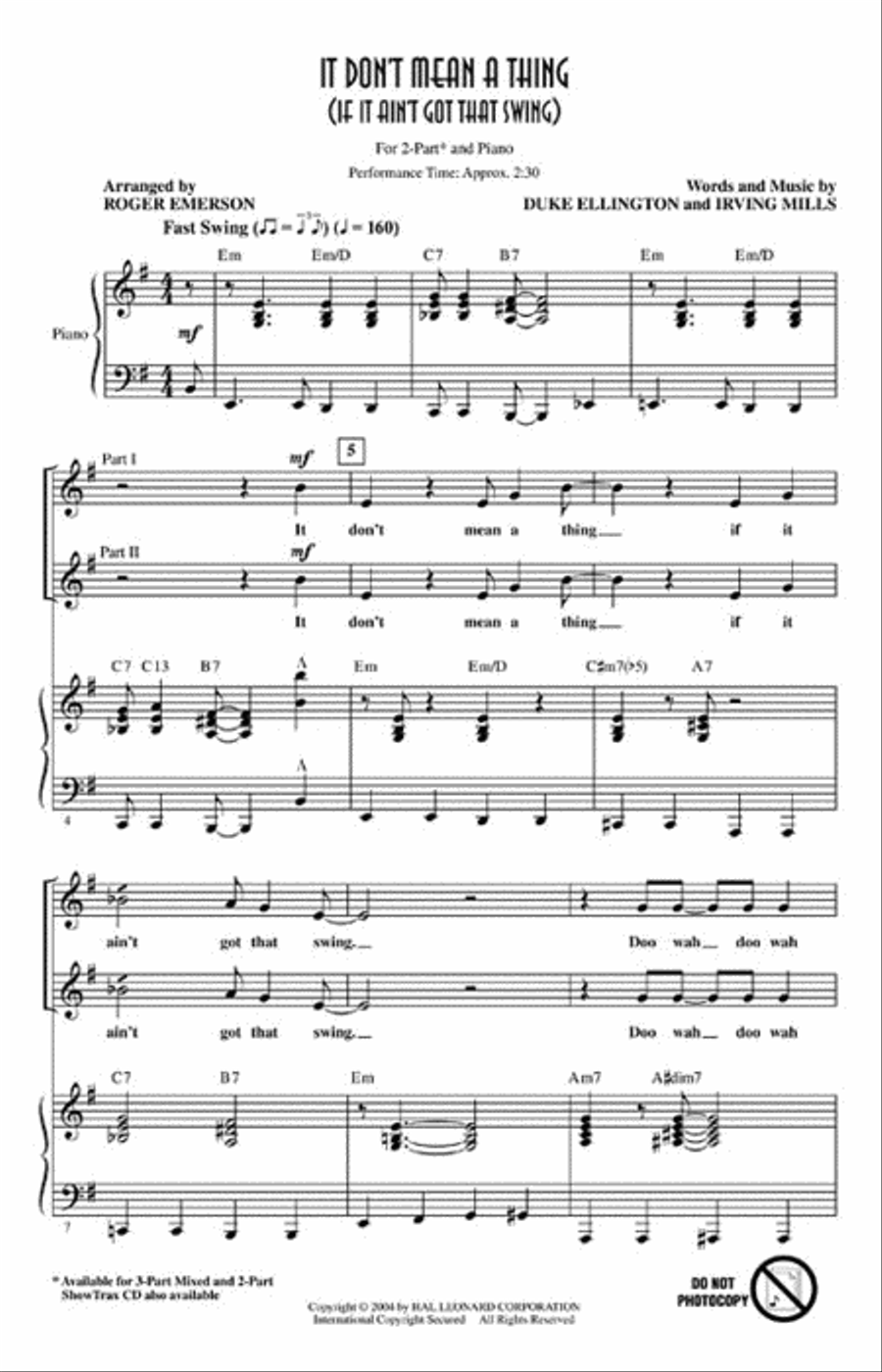It Don't Mean a Thing 2-Part scores gallery preview page 2