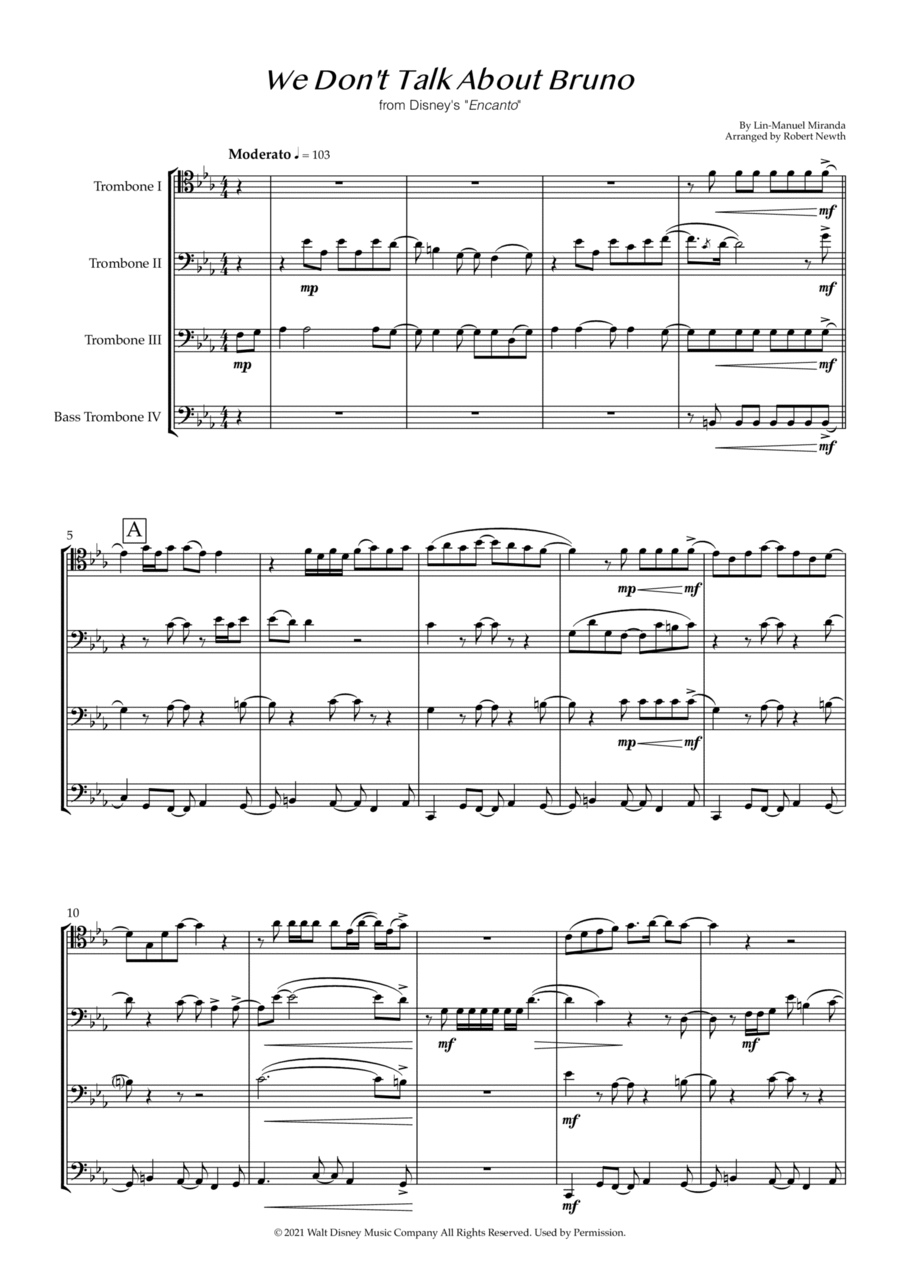 We Don't Talk About Bruno Brass Quartet scores gallery preview page 1
