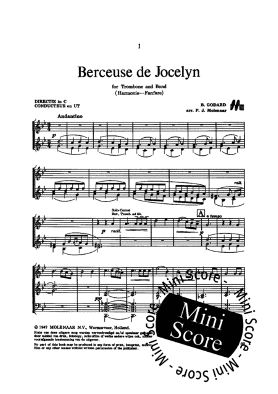 Berceuse de Jocelyn Berceuse de Jocelyn Concert Band scores gallery preview page 3