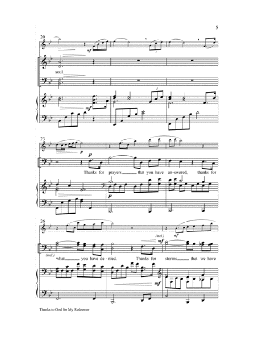 Thanks to God for My Redeemer 4-Part scores gallery preview page 5