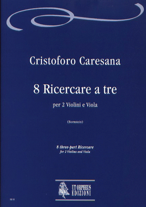 Book cover for 8 three-part Ricercares for 2 Violins and Viola