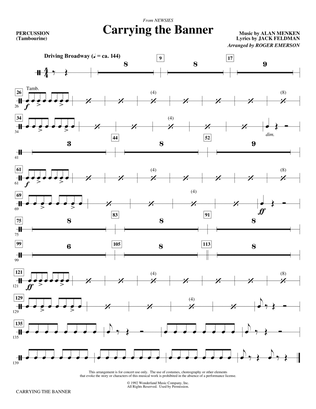 Book cover for Carrying The Banner (from Newsies) (arr. Roger Emerson) - Percussion