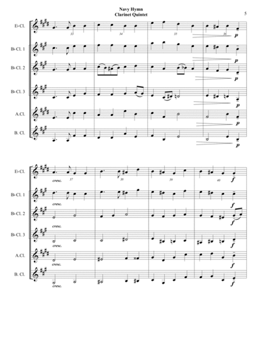 Navy Hymn ("Eternal Father, Strong to Save") - Clarinet Choir - Intermediate Level image number null