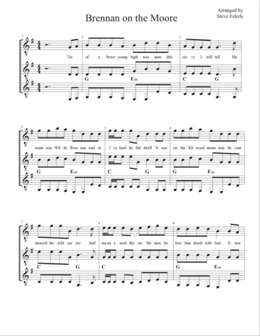 Brennan on the Moore Guitar Ensemble scores gallery preview page 3