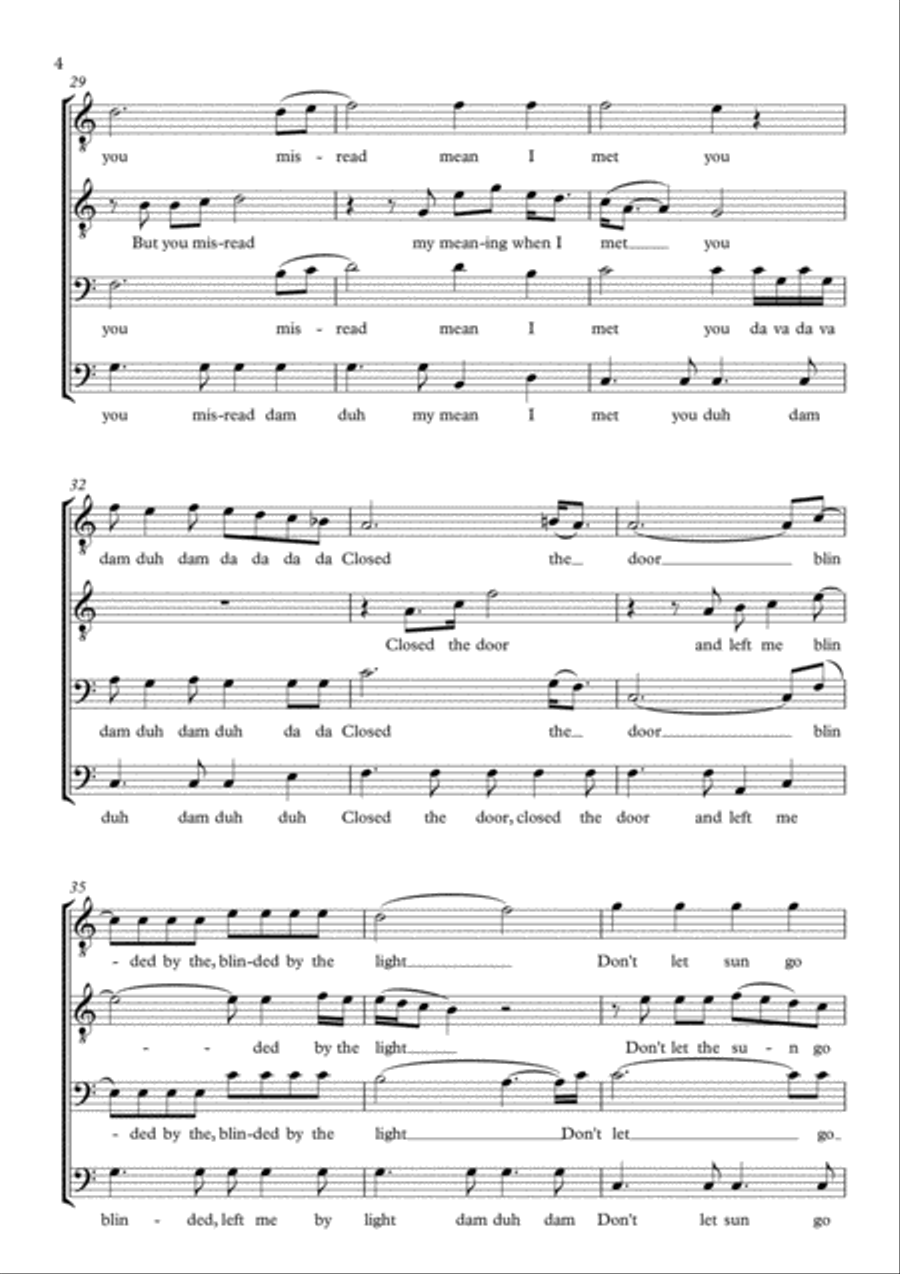 Don't Let The Sun Go Down On Me TTBB scores gallery preview page 4