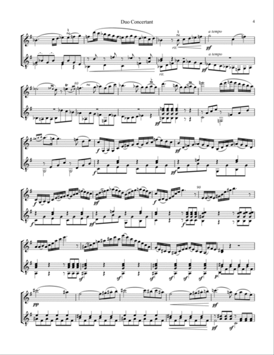 Duo Concertant, Op. 25, Maestoso (i) for violin and guitar String Duet scores gallery preview page 4