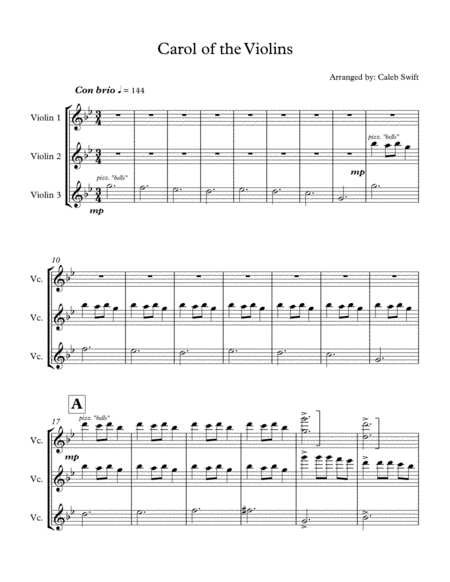 Pops Standards: Carol of the Cellos (Violin Trio)