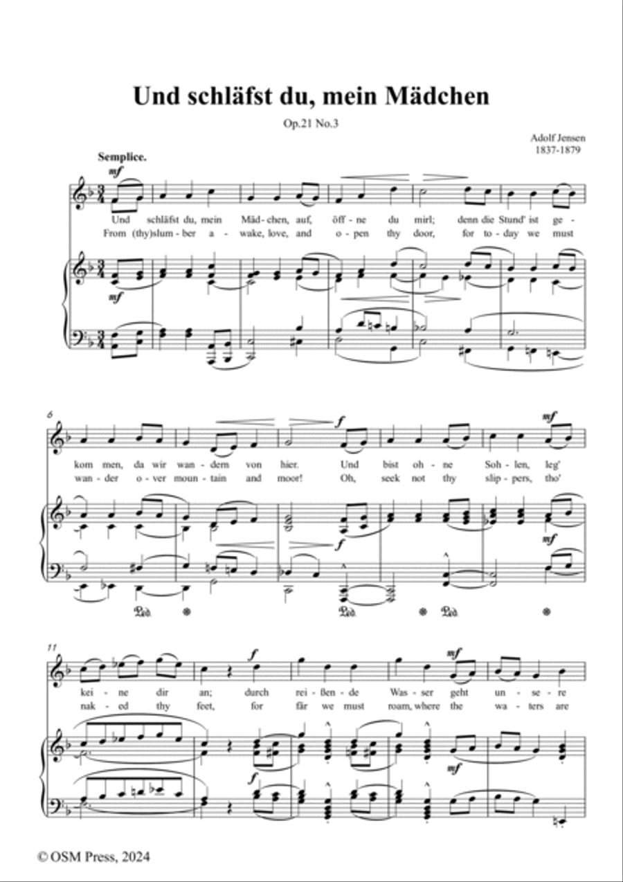 A. Jensen-Und schläfst du,mein Mädchen,in F Major,Op.21 No.3 Voice scores gallery preview page 2