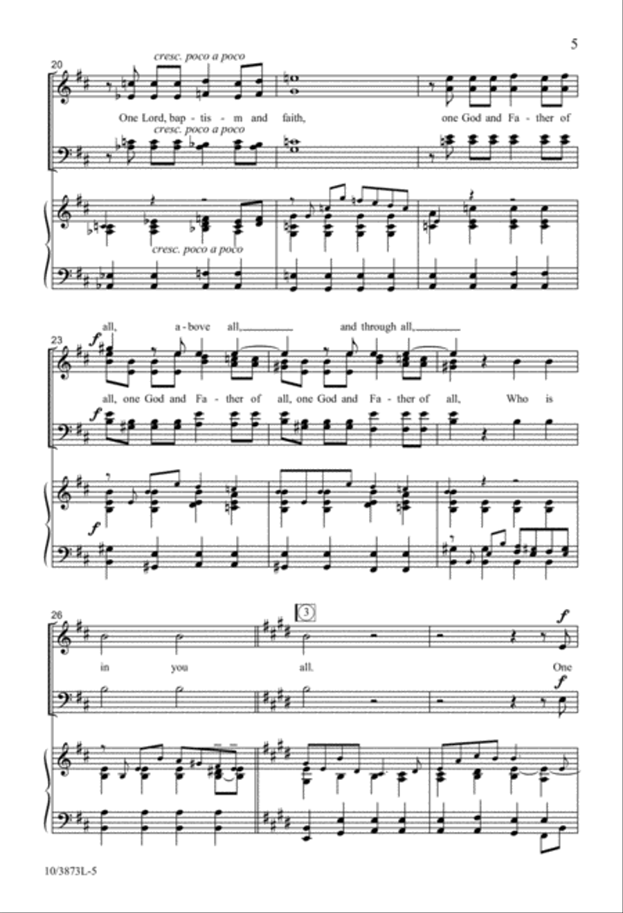 One Faith, One Hope, One Lord 4-Part scores gallery preview page 4