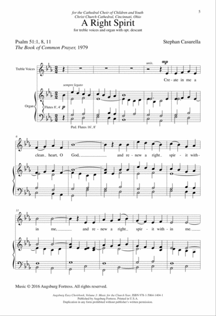 Augsburg Easy Choirbook Volume 3 Unison Choir scores gallery preview page 5