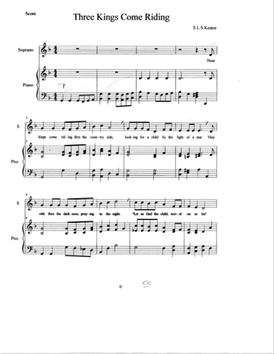 Three Kings Come Riding Small Ensemble scores gallery preview page 1