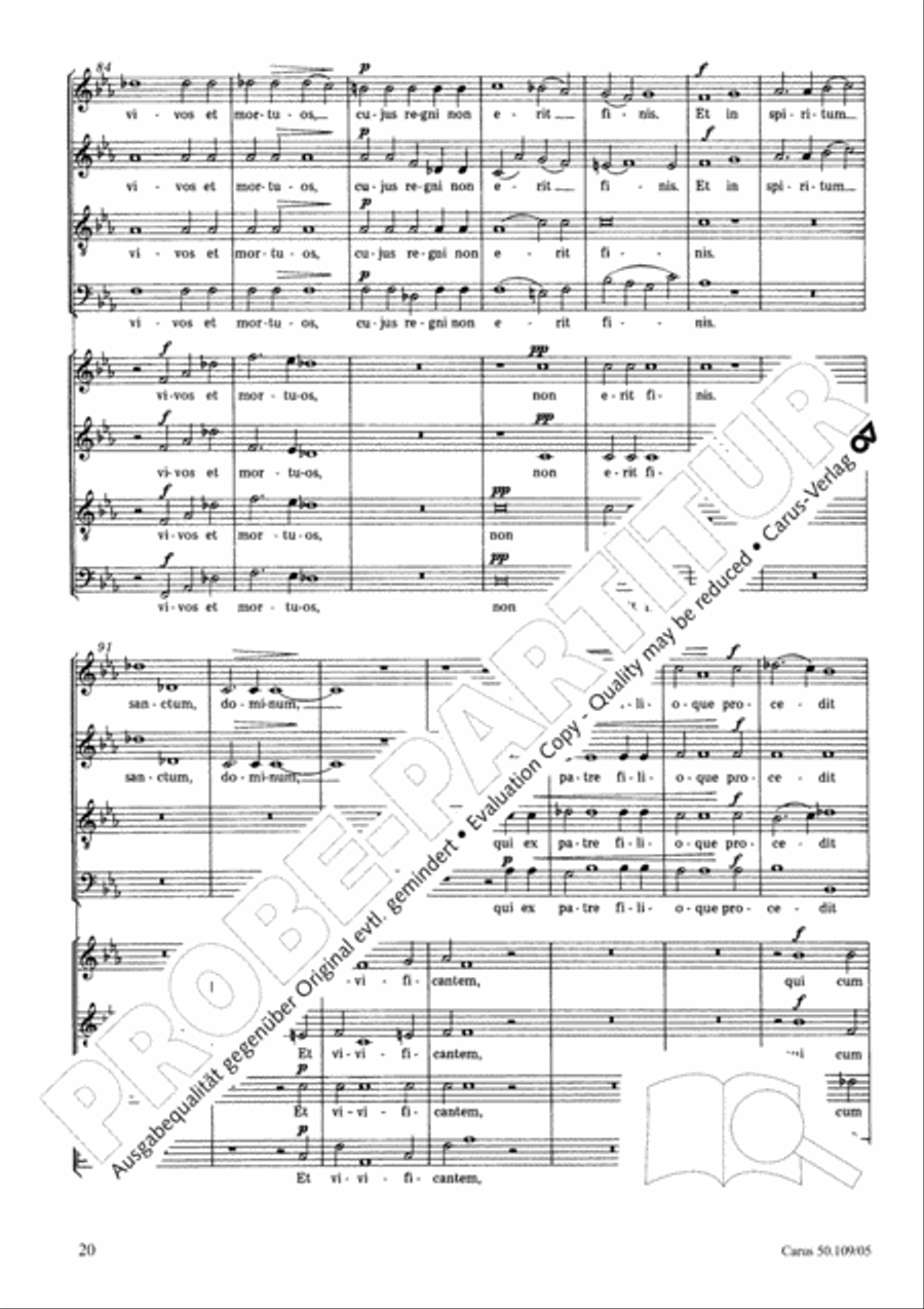 Mass in E flat major (Messe in Es) 4-Part scores gallery preview page 21